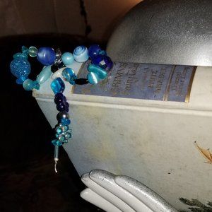 🦄3/$20 Funky Blue Bow Bookmark Handmade OOAK